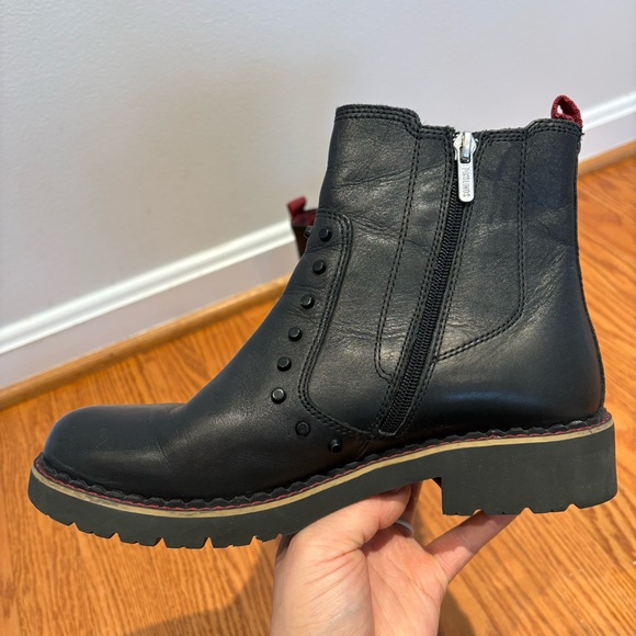 Pikolinos Vicar Black Leather Studded Ankle Boots Chelsea Biker Size 39 8.5 - 9 - Picture 3 of 12